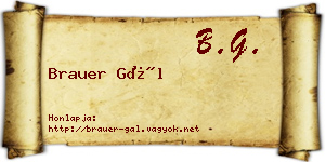 Brauer Gál névjegykártya